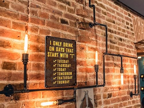 Miniatura 9 de Letreros divertidos de metal con diseño de cueva de hombre, accesorios de decoración de bar, decoración de pared de club, solo bebo en días que