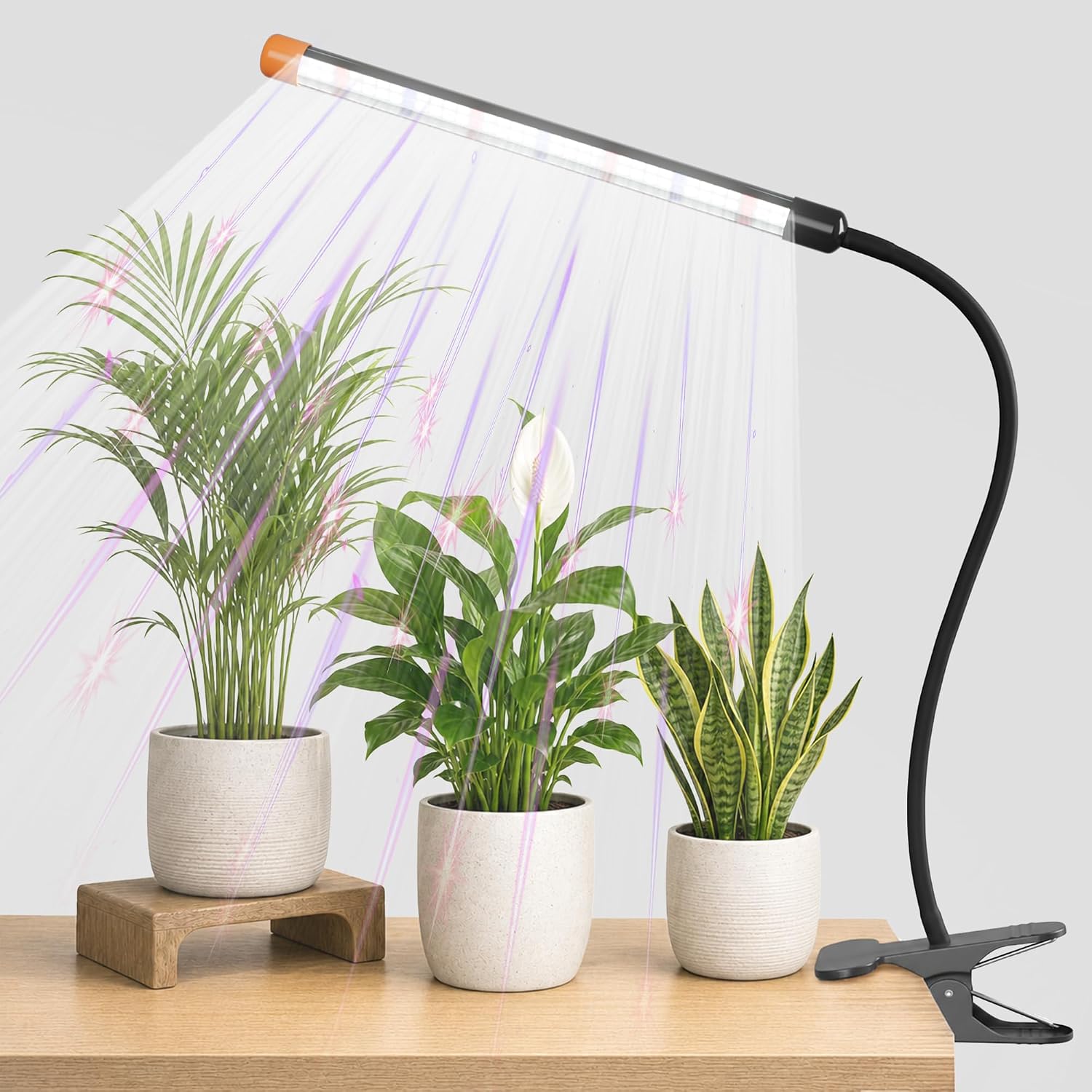 Grow Light Clip Desk Growing Lamp,6000K Full Spectrum Indoor Plant Light