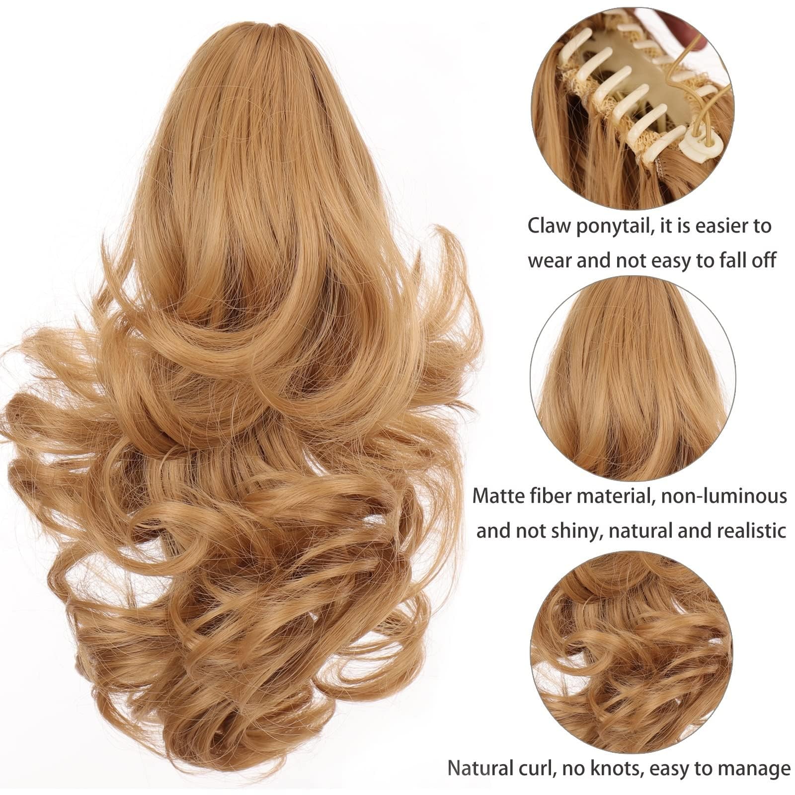 Haarverlängerungen Synthetische Kurzwelle Große Krallenklammer Pferdeschwanz Haarverlängerung Perücke Haarknoten Pferdeschwanz Damen Haarschmuck Haarteile Für F,SW184-30