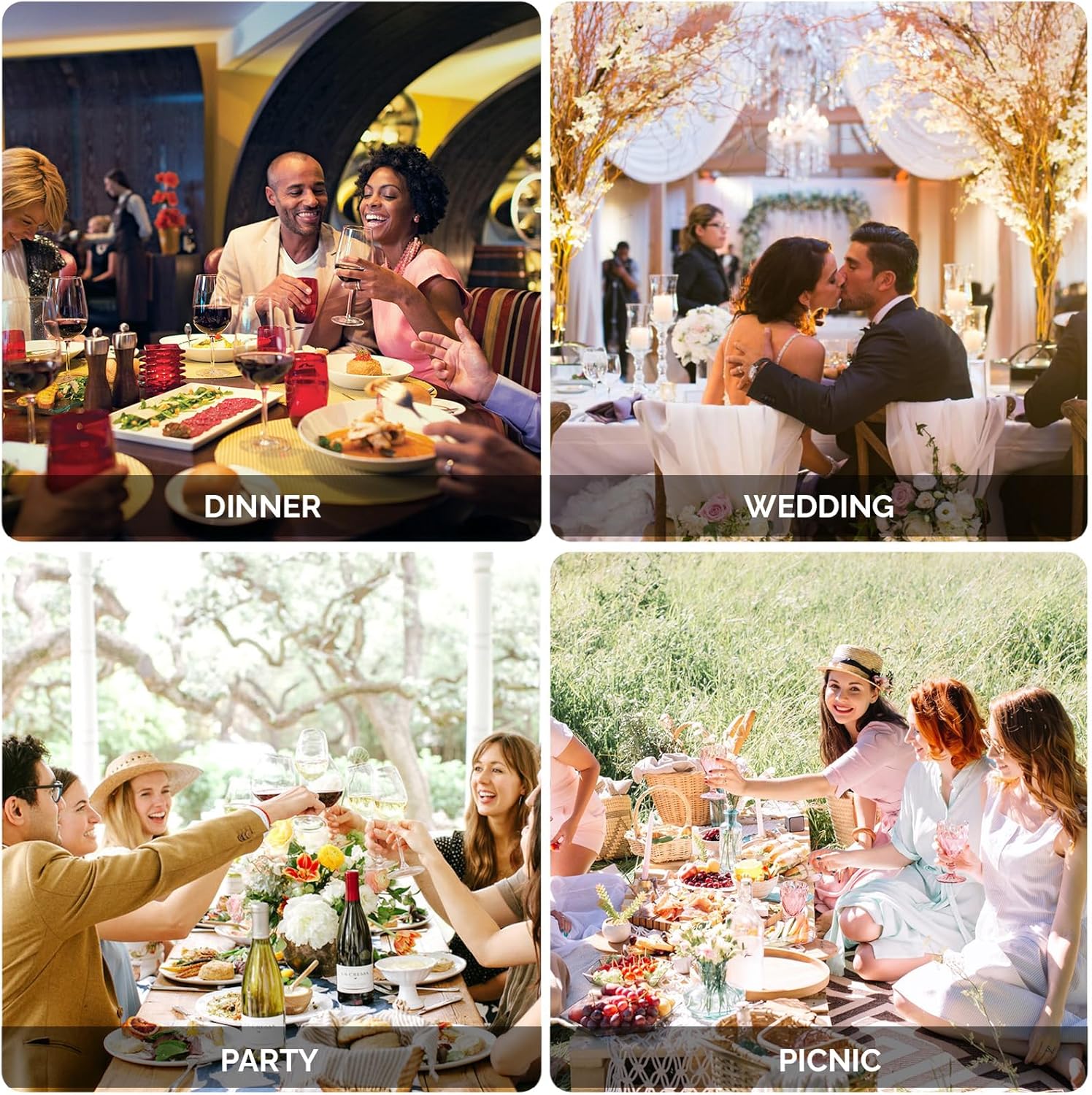 ROVSUN 800-Piece Silver Disposable Dinnerware Set for 100 Guests - Elegant Plastic Plates, Napkins, Silverware, Dessert Plates, Cups, Straws - Image 7