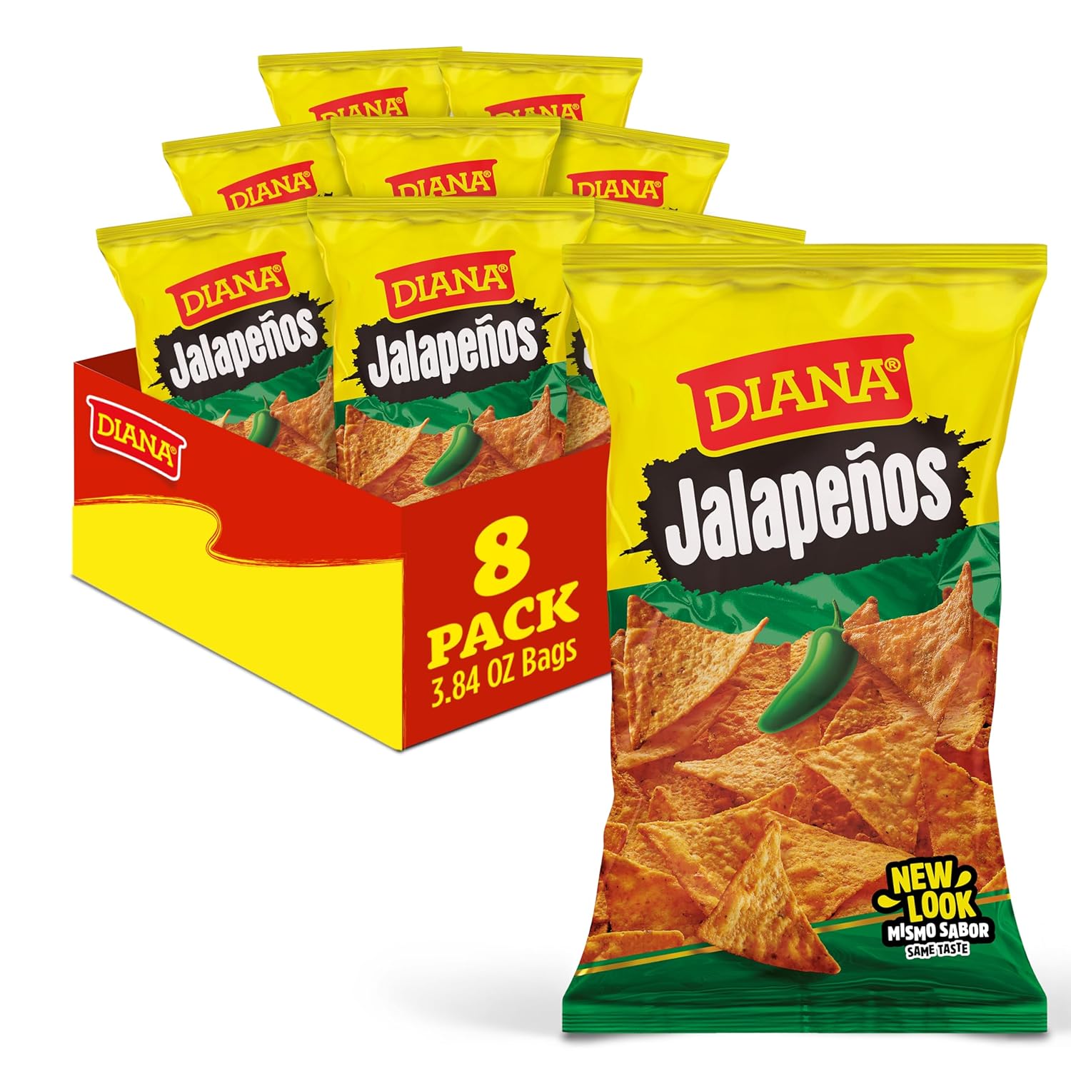 Diana Jalapeños Spicy Tortilla Chips, 3.84 Oz (Pack of 8)