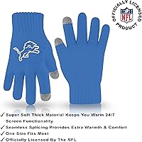 Vista 197 de Ultra Game Gorro de invierno de punto súper suave oficial de la NFL con guantes extra cálidos para pantalla táctil