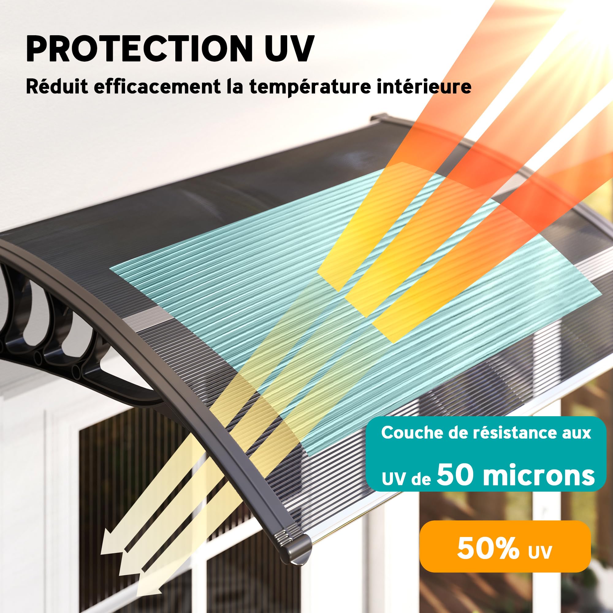 Outsunny luifel, aluminium knikarmluifel, 3 x 4 m, zonwering voor