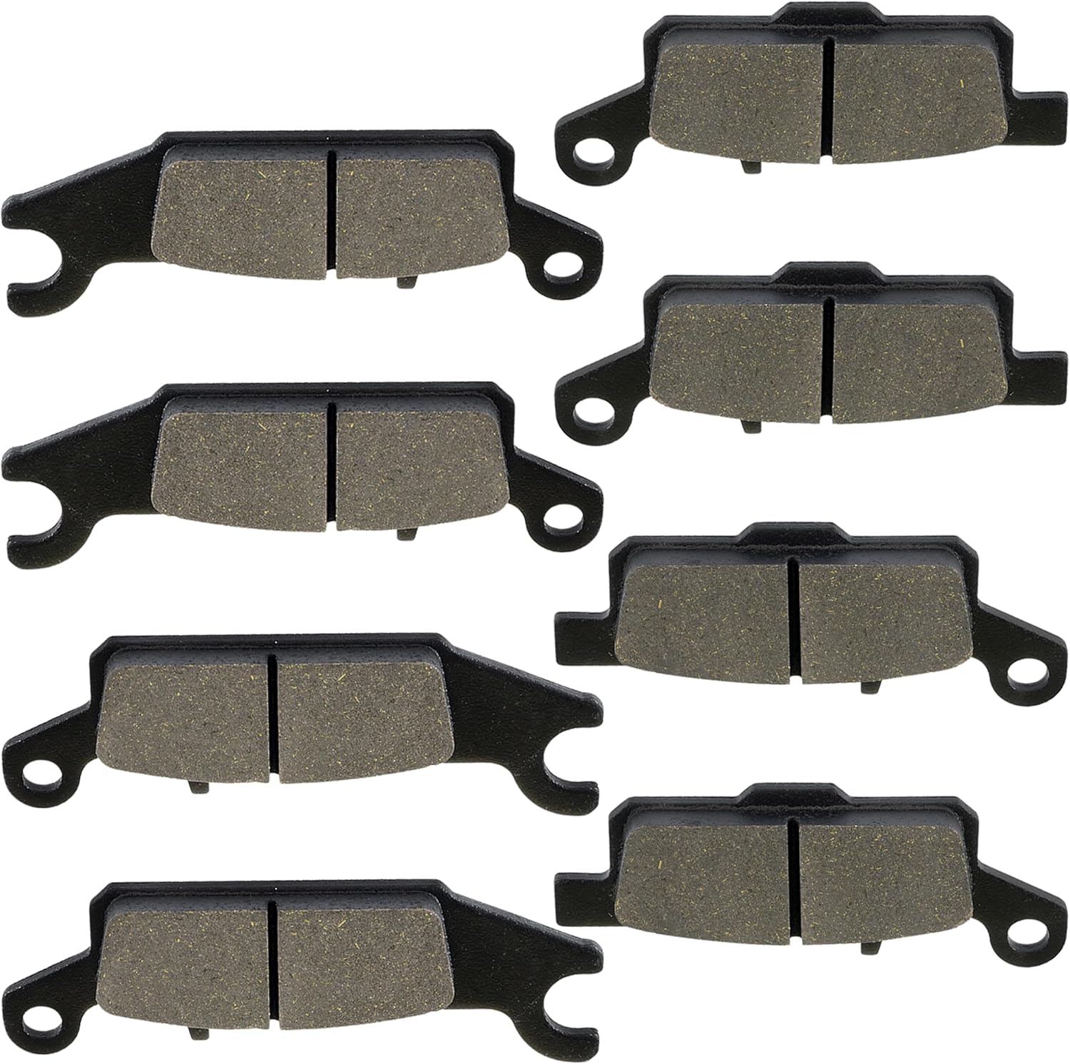 Caltric Front & Rear Brake Pads Compatible with Yamaha Grizzly 700 Yfm700F Yfm-700F 4Wd 2008-2017