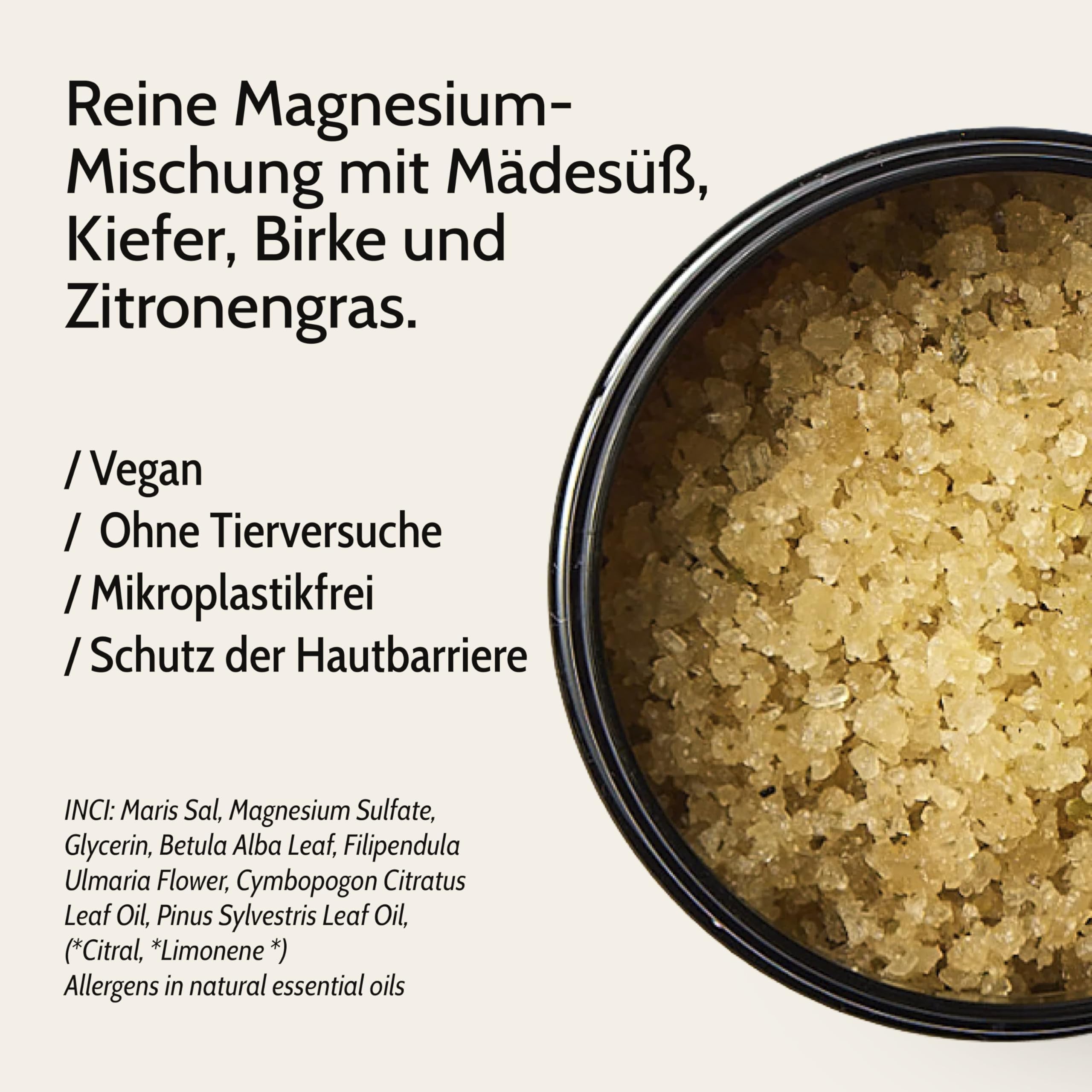 Sauna Salz Birke & Zitronengras 200 g – Magnesium Bade- & Fußsalz für Sauna & Zuhause – Finnisches Sauna-Ritual – Hergestellt in Finnland