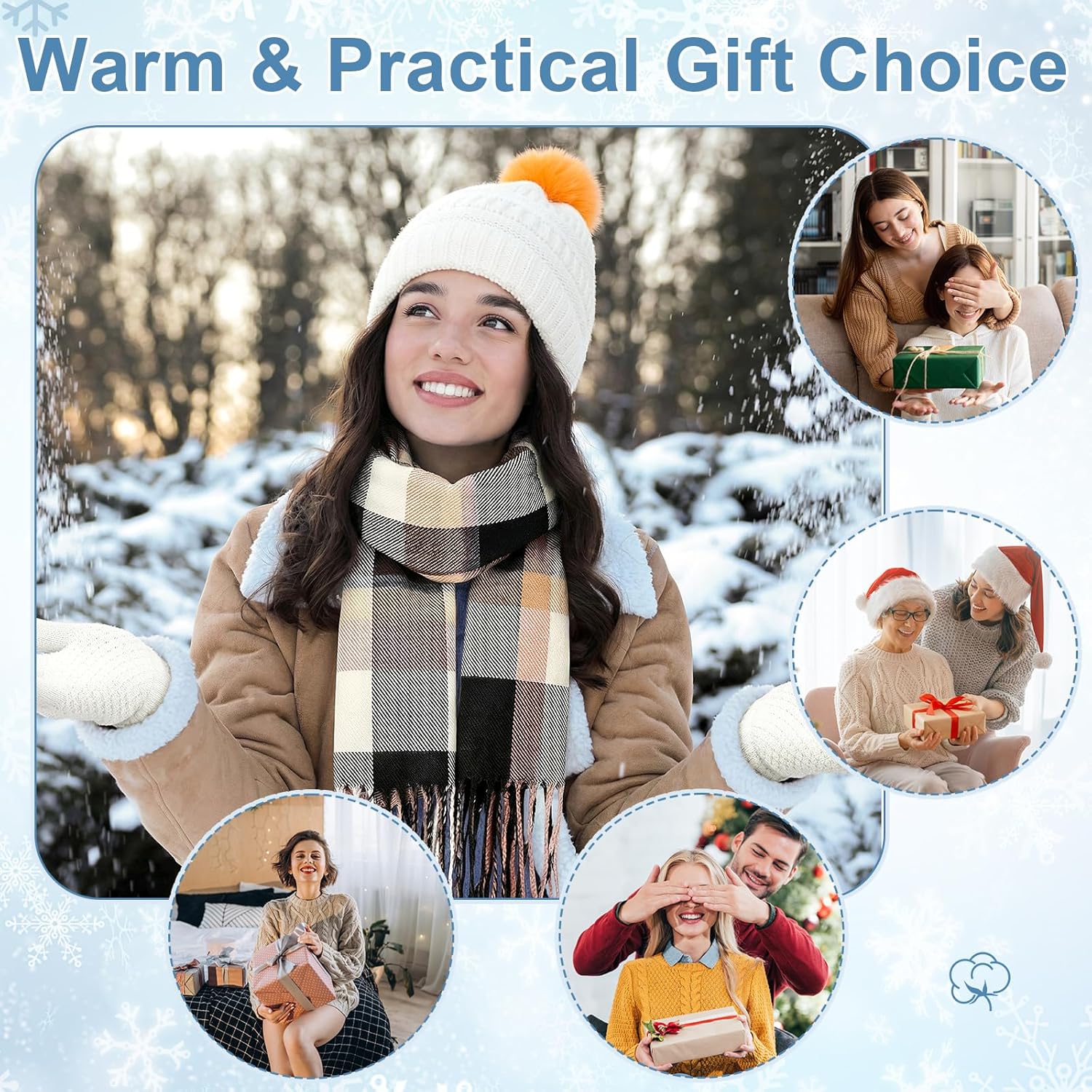 30 Pcs Winter Hat Glove Scarf Set for women : Cashmere Like Scarves Warm Beanie Hats Knitted Gloves for Adult Homeless - Image 3