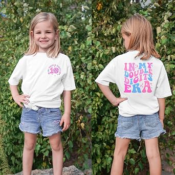 in My Double Digits Era Girl T-Shirt 10th Birthday Summer Crewneck Shirt