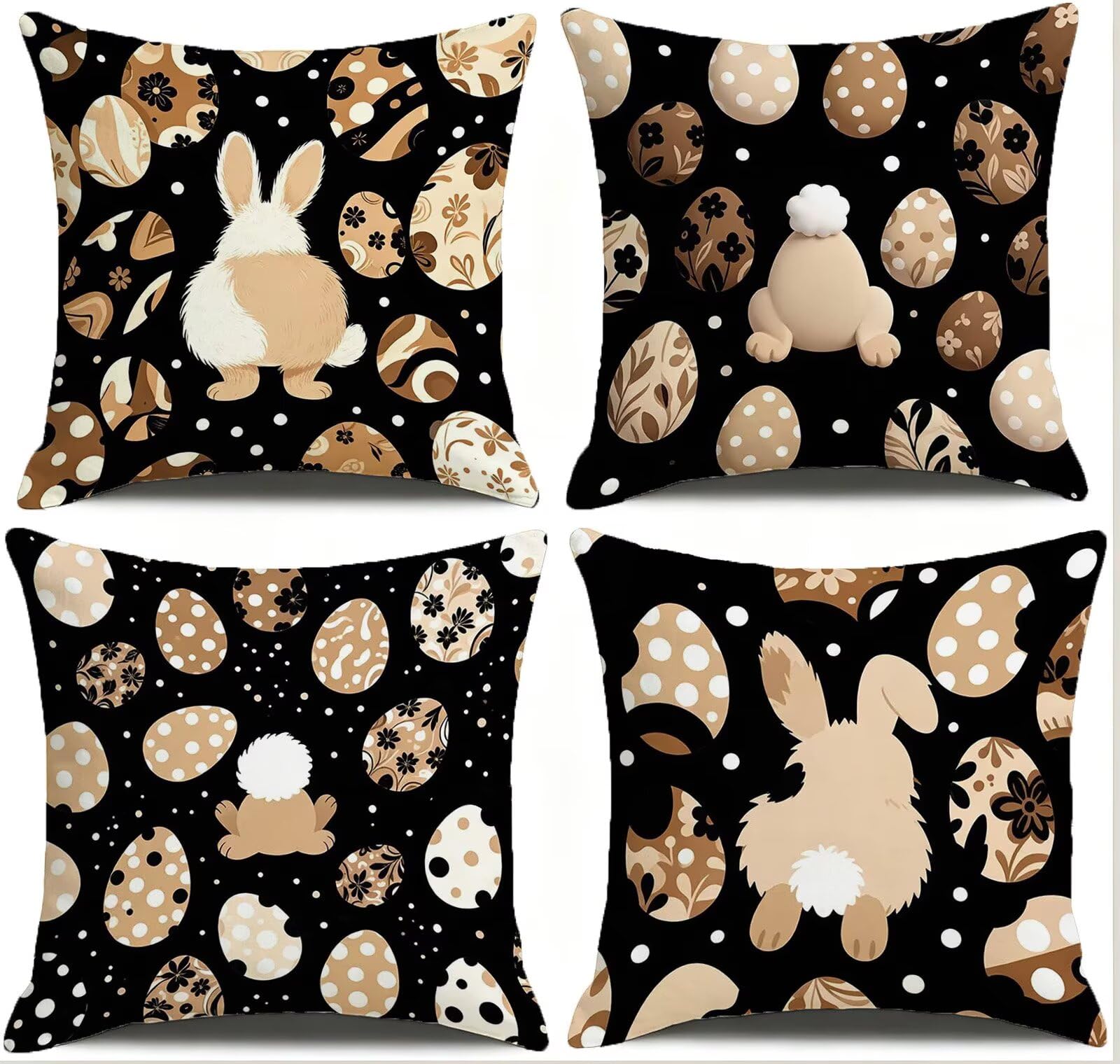 Beige Federe Cuscini Divano 60x60cm, Cuscini da Esterno Set de 4, Cod-96 | Lin Copricuscini Decorativi Letto Arredo, per Letto, Soggiorno, Giardino, Esterno, Casa Decorazione Set di 4 Animale