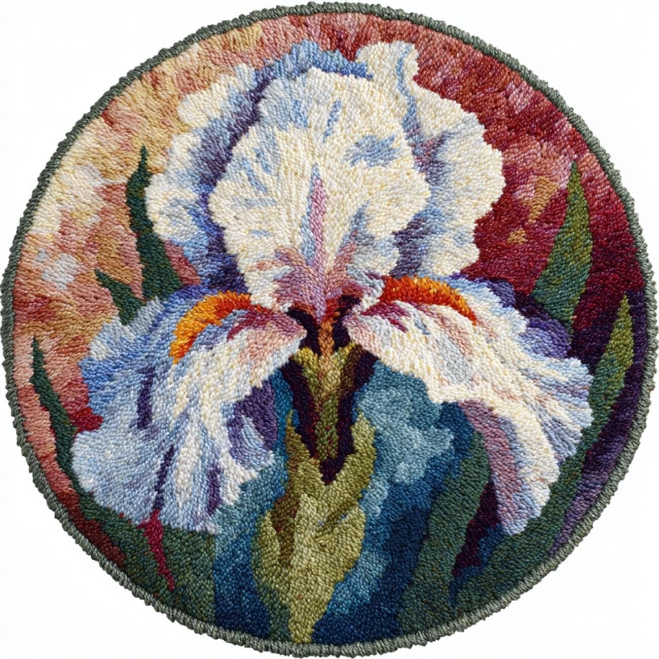 Kitquiver Rug Making Kit for Adults Watercolor Iris 100x100cm