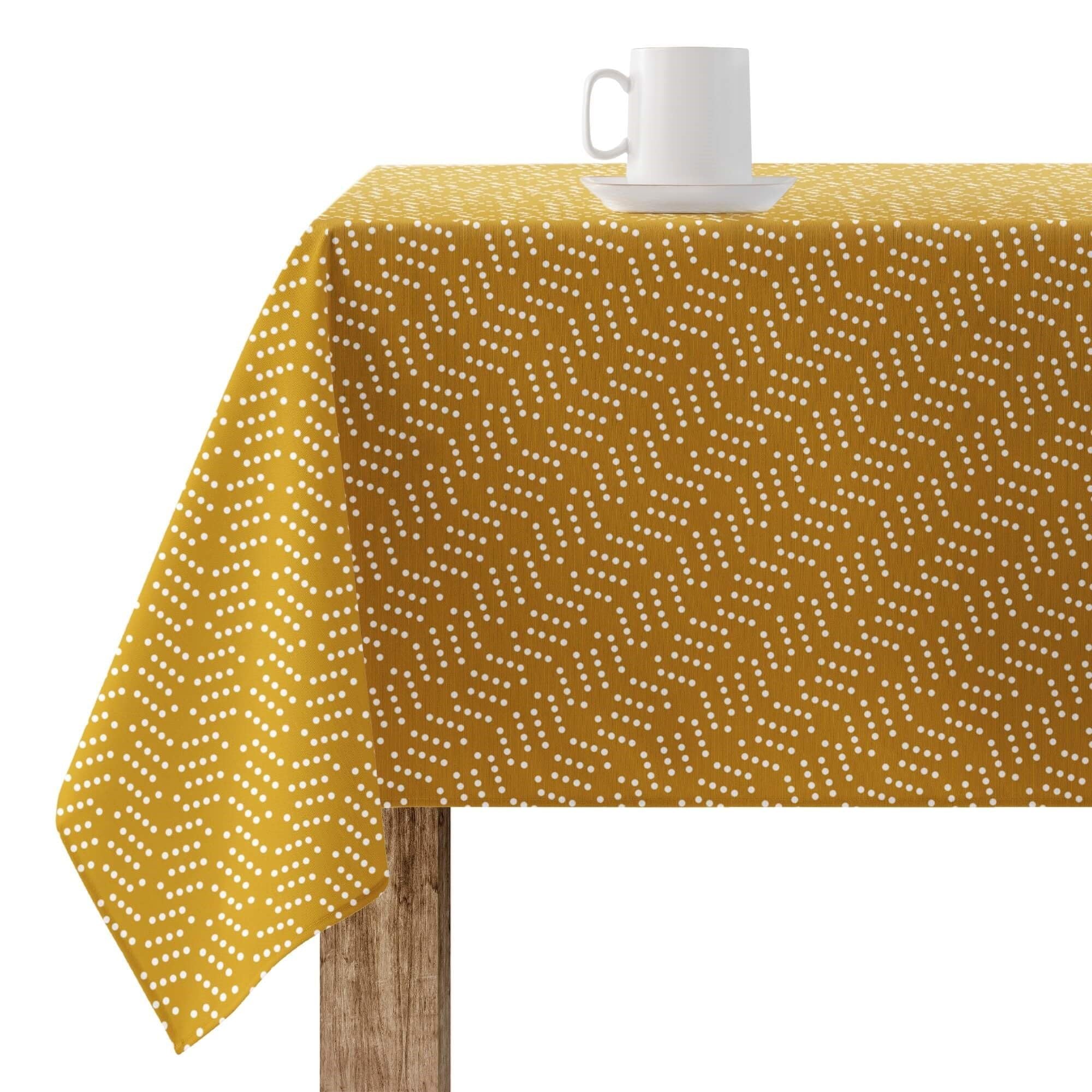 BELUM | Rectangular Stain Resistant Oilcloth Tablecloth 140 x 140 cm | Multicoloured Checkered Cotton Tablecloth with Resin Coating for Dining Table