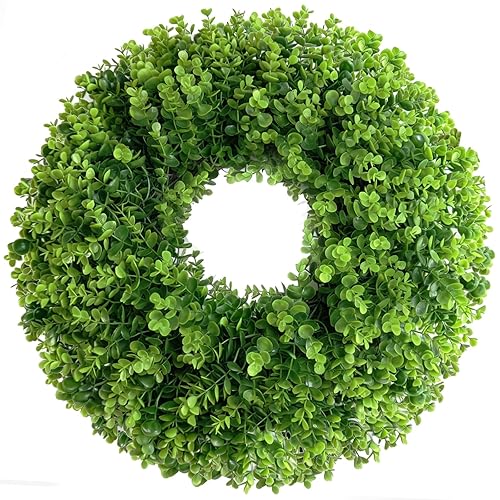 26 Inch Large Boxwood Wreaths for Front Door Artificial Green