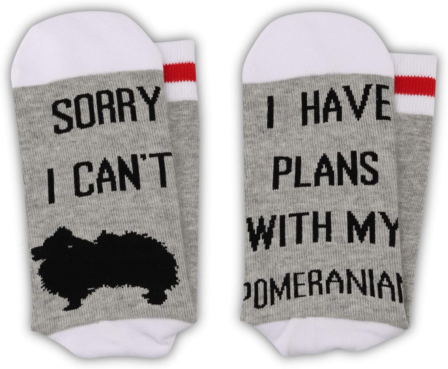 GJTIM 2PAIRS Funny Pomeranian Gift Sorry I Can't I Have Plans With My Pomeranian Dog Lover Dog Owner Socks - Image 3
