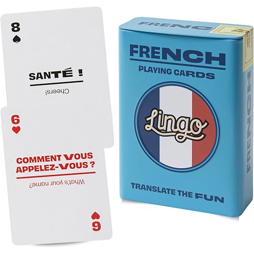 Lingo French Playing Cards in Premium Travel Tin | French Heritage Gift | Culture Lovers & Adventurers | Luxury Collector Edition