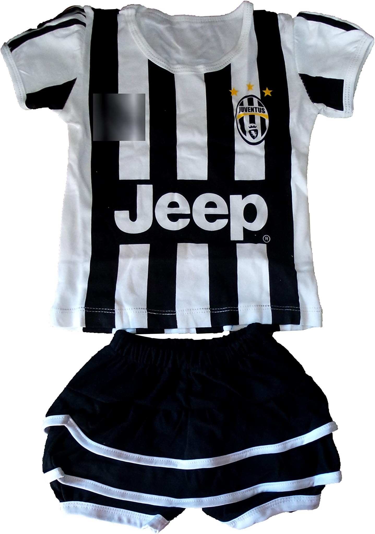 DIY Designs Baby Soccer Adorable tee and hotpant For baby girl 12-18 months (Juventus White Black)