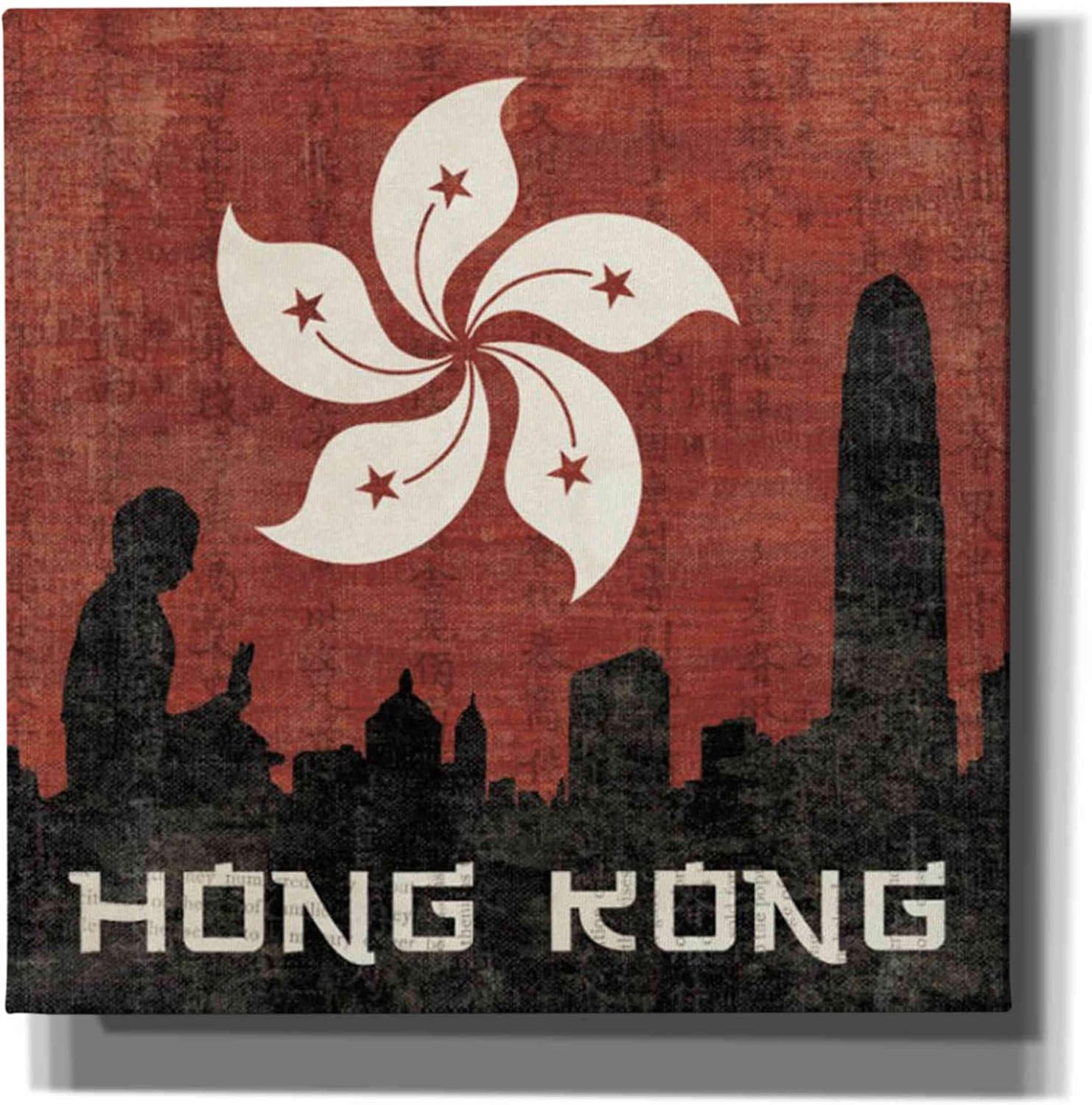 Epic Graffiti 'Hong Kong' by Moira Hershey, Canvas Wall Art, 12"x12"
