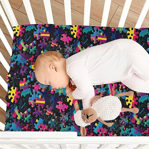 Miniatura 8 de Fitted Crib Sheets Colorful Puzzle Pattern Baby Crib Sheets for Boy & Girl Toddler Mattress Sheets 21216567
