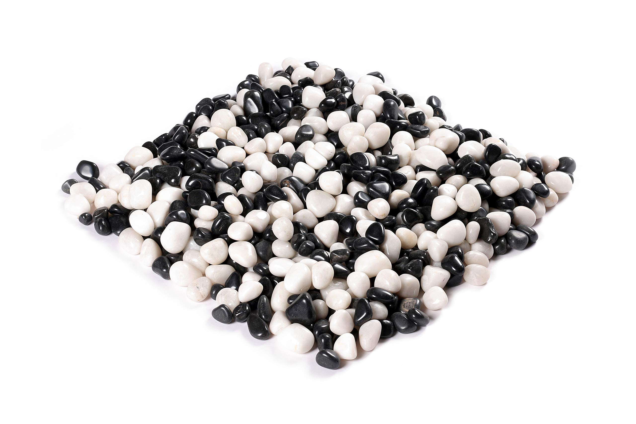 Stonestories Polished White and Black Mixed Pebble Stones for Gardening, Landscaping, Home Decor and Aquarium (Small Size - 900 Grams)-image-34