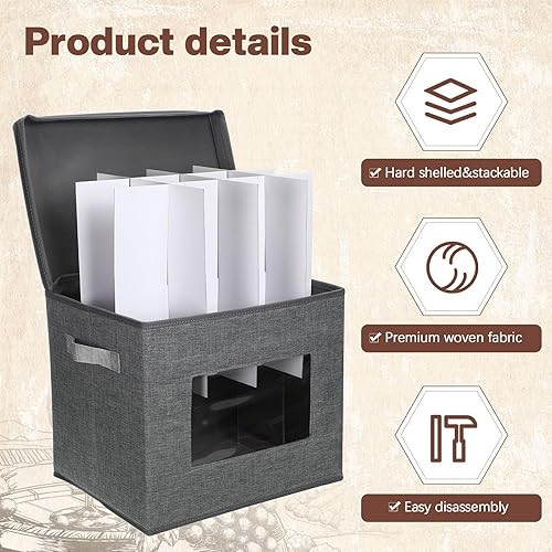 Miniatura 7 de 4 cajas de almacenamiento de copas de vino con divisores, 12 compartimentos, cajas de almacenamiento de vasos de China, caja de almacenamiento de