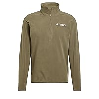 adidas Homme Terrex Multi Essentials Half Zip Fleece Jacket, Olive Strata