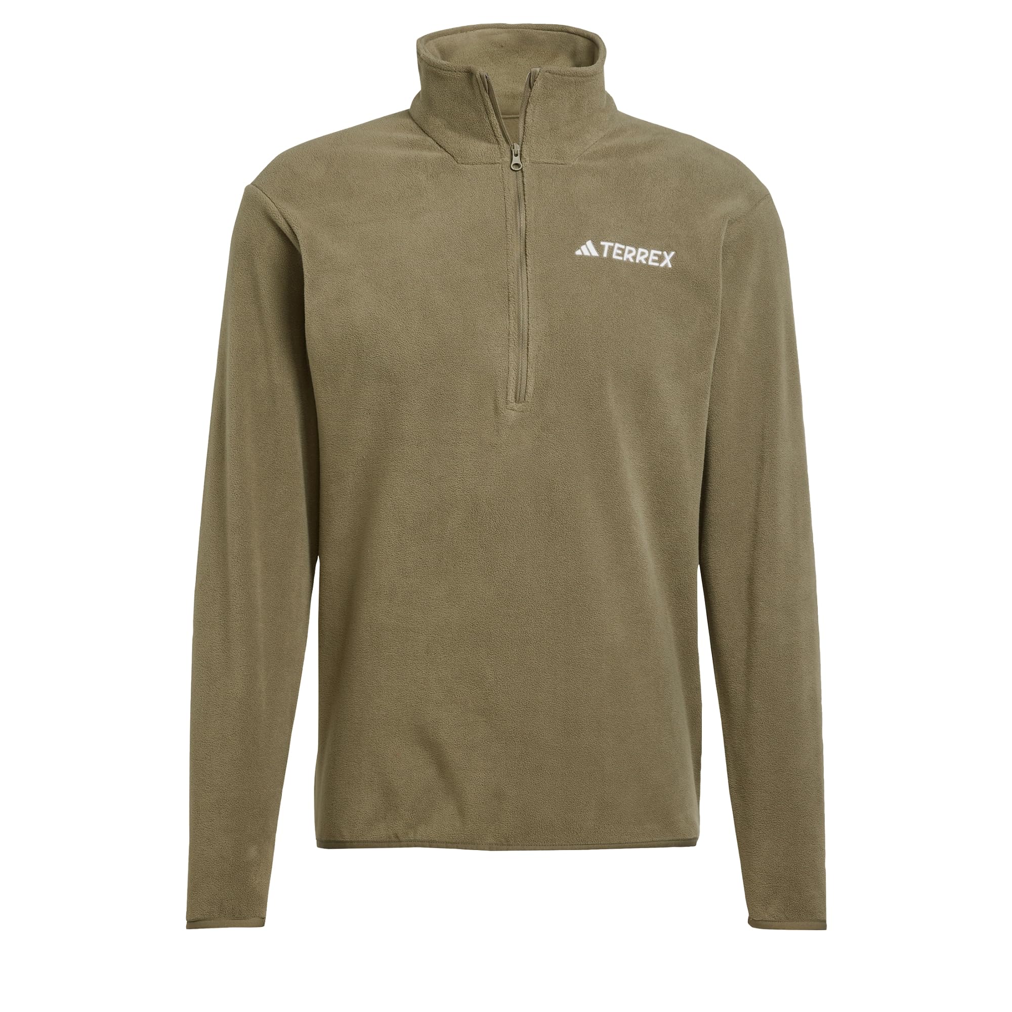 adidas Men's Terrex Multi Essentials Half Zip Fleece Jacket, olive strata, S