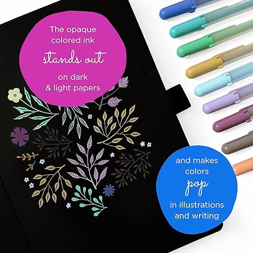 Miniatura 3 de SAKURA Gelly Roll Moonlight 06 - Bolígrafos de tinta de punta fina para diario, arte o dibujo, tinta surtida de tonos tierra y joya, línea fina,