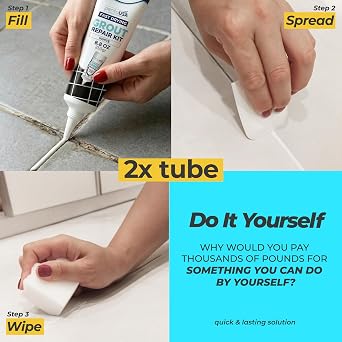 Grout - (2 Pack) Ready Mixed Tile Grout Reviver, Fast Drying & Anti Mould