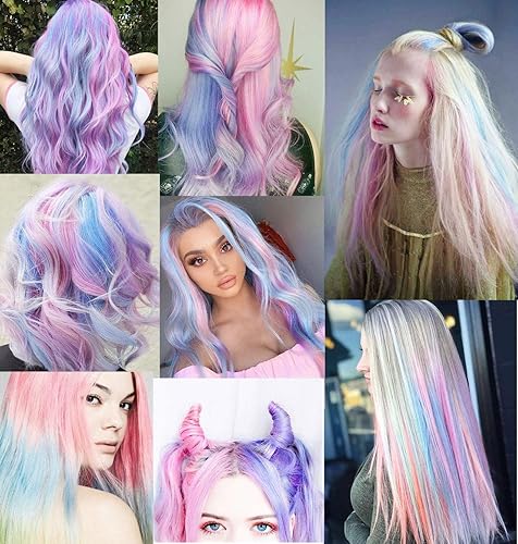 Miniatura 7 de Rainbow Hair Accessories - Extensiones de pelo con clip, con colores, piezas para el pelo en colores, peluca.