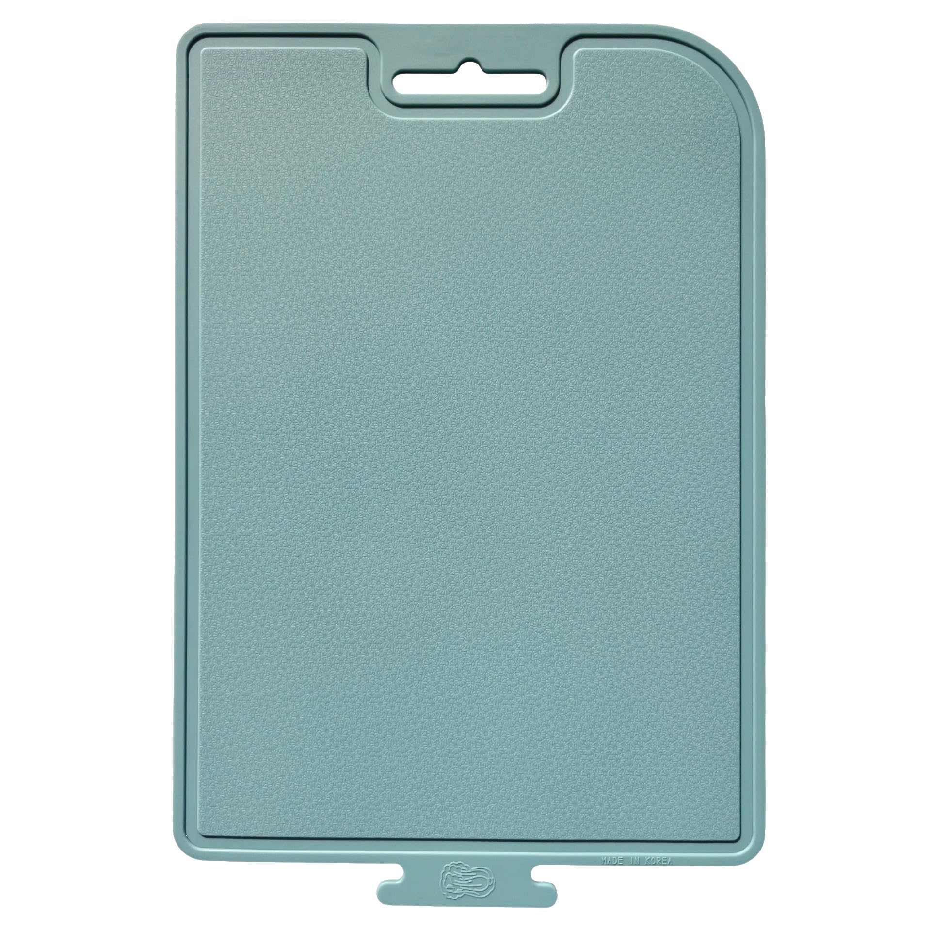 Korean Made Thick Silicone Double-Sided Usable Cutting Board 14.3" x 9.7" Foldable Design Drip Groove Grip Handle Dishwasher Safe 1PCS Gift for Mom (Mint)