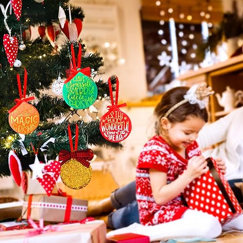 Miniatura 6 de 2 moldes de resina para adornos de Navidad, moldes de silicona redondos de resina de Navidad con letra para árbol de Navidad, suministros de