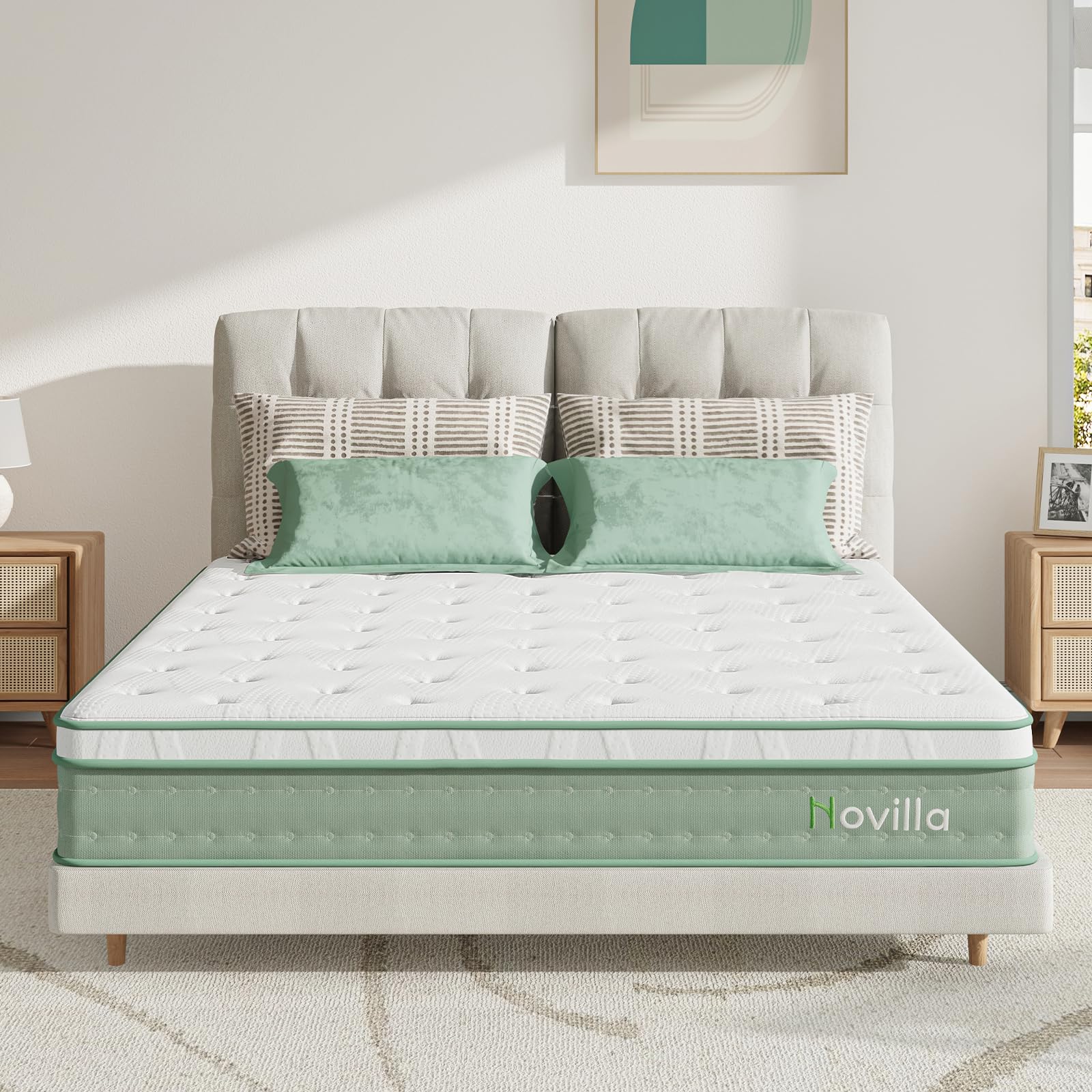 Novilla Colchones 90x190 Viscoelástico, Colchón Muelles Ensacados, Espuma de Gel con Memoria, Firmeza Media, Cómodo y Transpirable, Soporte Preciso, Altura 20 cm