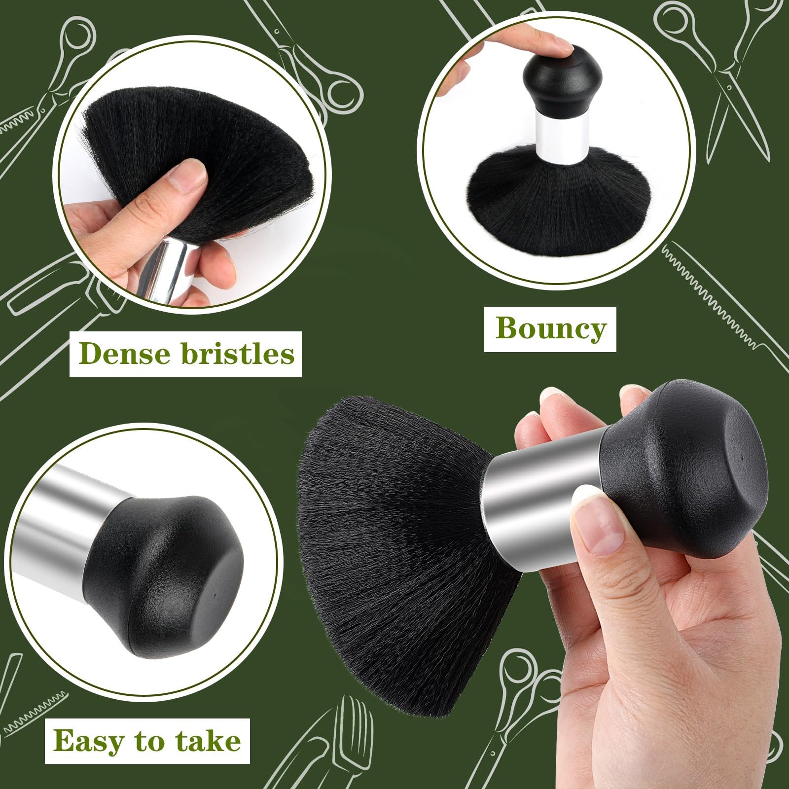 FEBSNOW Friseurumhang, wasserdicht, professionell, Haarschneideumhang, Hals-Staubwedelbürste für Haarschnitt, Armeegrün, Salon-Bart, Friseur-Kits, 117 x 142 cm