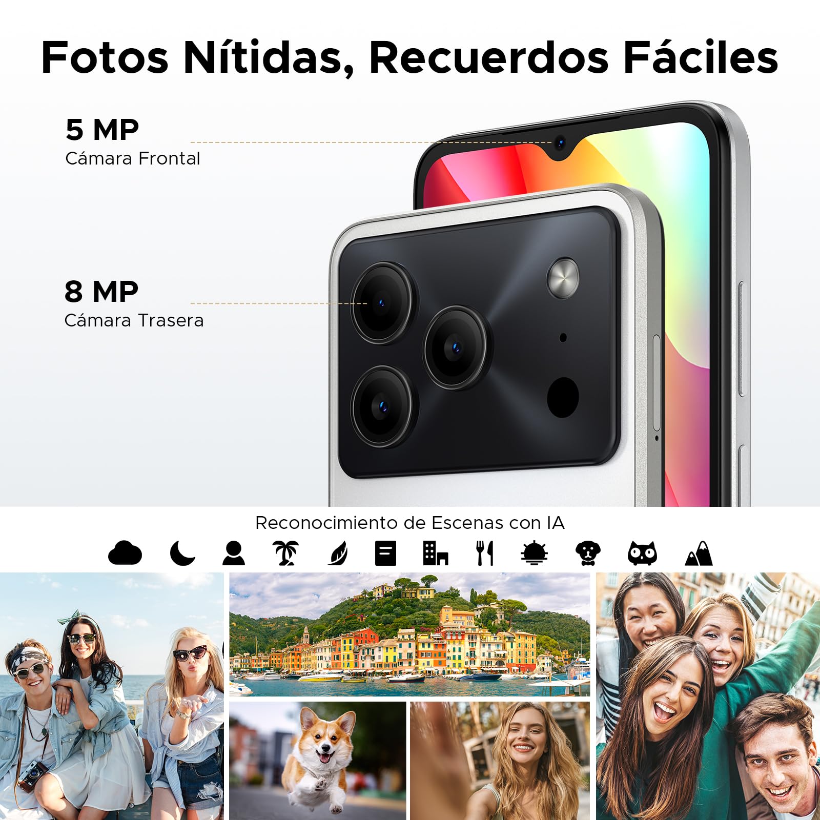 Note56 Android 16 Mobile Phone, 6250mAh Silicon Anode Battery, 6.56" HD+ IPS 90Hz, Octa Core 24GB+64GB Smartphone, 8MP, Body 8.48mm Phone, Face ID/OTG/GPS/Dual SIM 4G Mobile