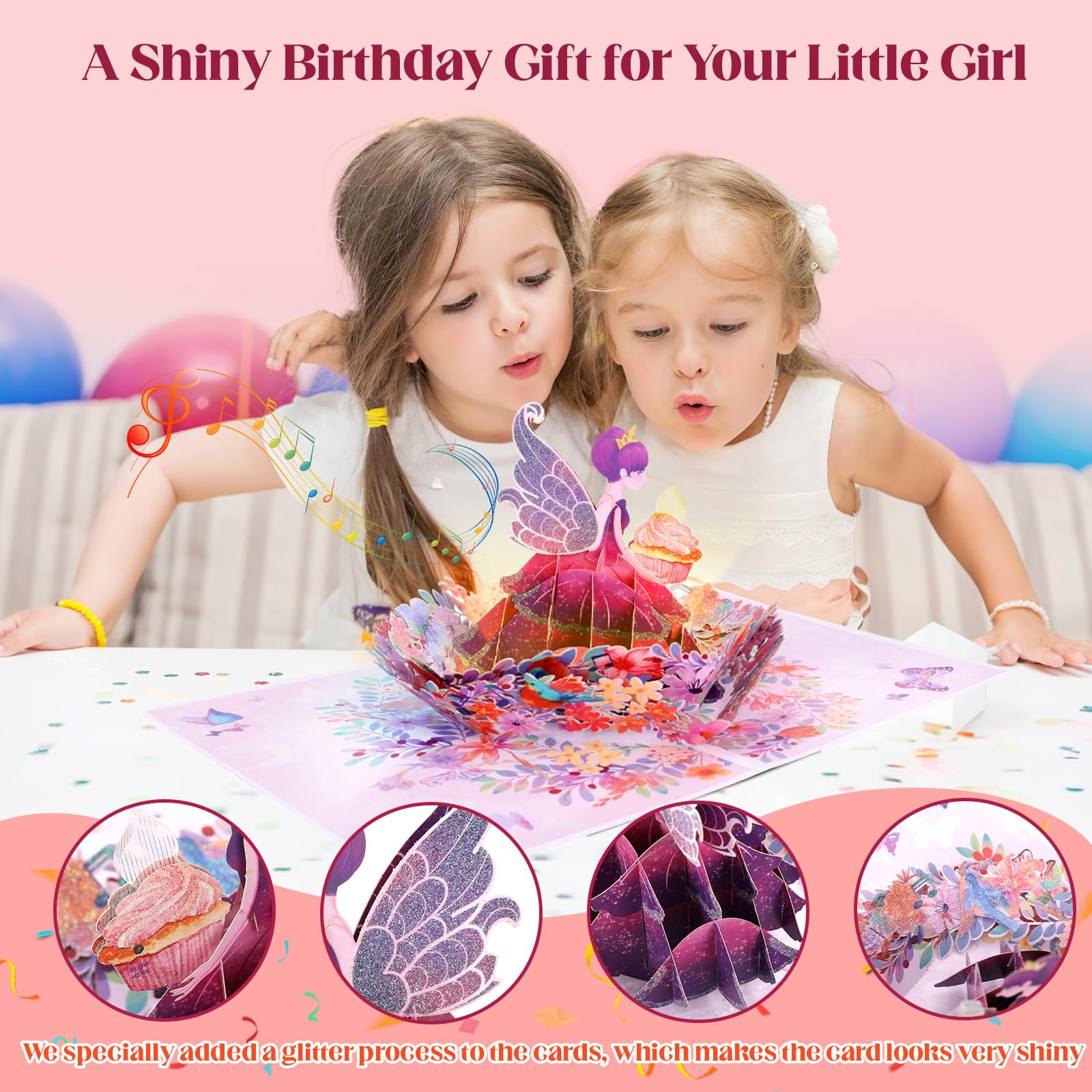 Biglietto Auguri Compleanno Pop Up 3D, Con Candela Luminosa Soffiabile - Foto 2