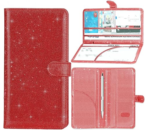 Soporte para Registro de Coche y Tarjeta de Seguro, Portadocumentos para Tarjetas, Organizador de Guantera para Licencia de Vehículo y Documentos,