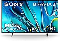 Sony BRAVIA 3 50-Inch 4K UHD LED Smart Google TV - Dolby Vision, Triluminos Pro Colors, PS5 Optimized (K-50S30)