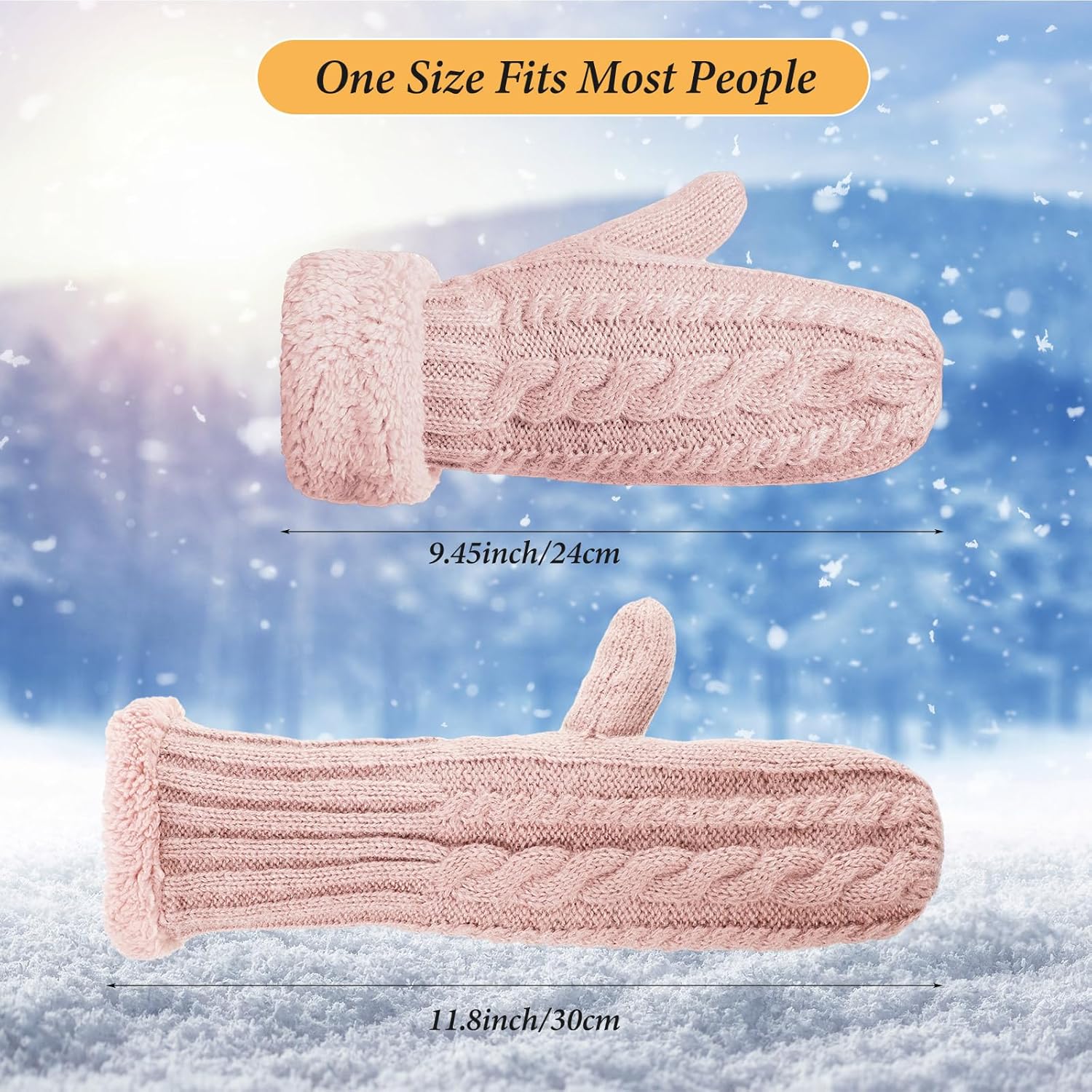 Handepo 12 Pairs Winter Mittens for Women Womens Fleece Lined Mittens Women Mitten Gloves Warm Thick Knit Mittens for Women Girls Adults Winter Cold Weather Accessories Gift (Multicolor) - Image 2