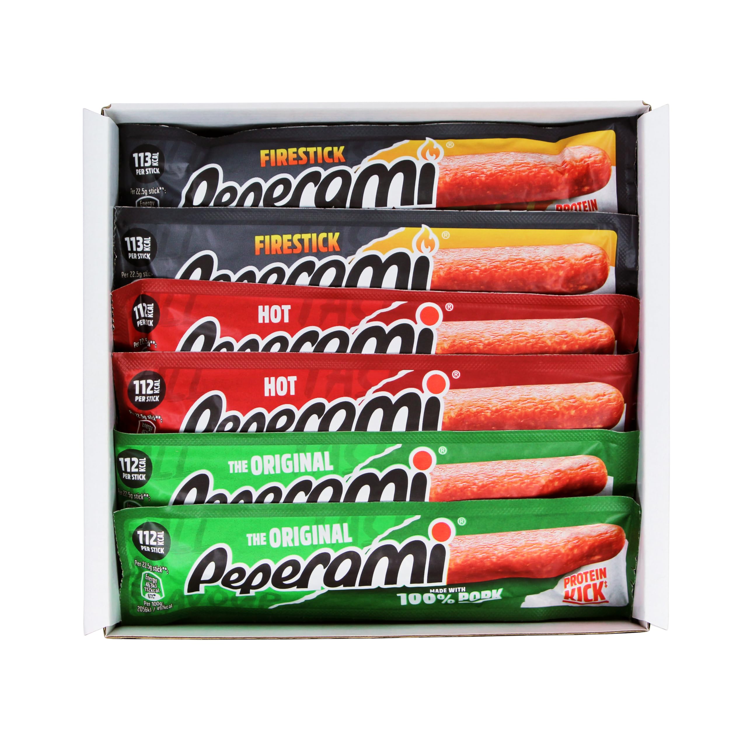 Mixed Flavour Case - Smoked Pork Salami Sausage - Box of 24 x 22.5 Grams