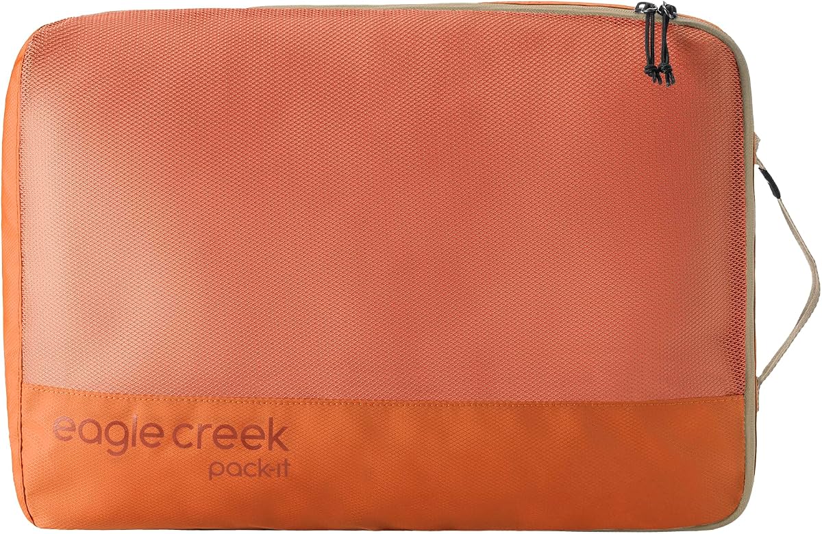 Eagle Creek Pack-It Reveal Cube, grande, mandarín | Cubos de embalaje livianos para optimizar el espacio del equipaje, fáciles de transportar, tela de malla, cremallera transpirable y de fácil agarre