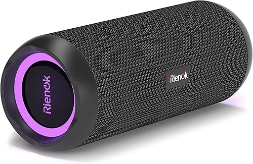 Miniatura 10 de RIENOK Altavoz Bluetooth portátil 30 W emparejamiento dual estéreo inalámbrico verdadero sonido HD IPX7 impermeable deportes al aire libre ducha