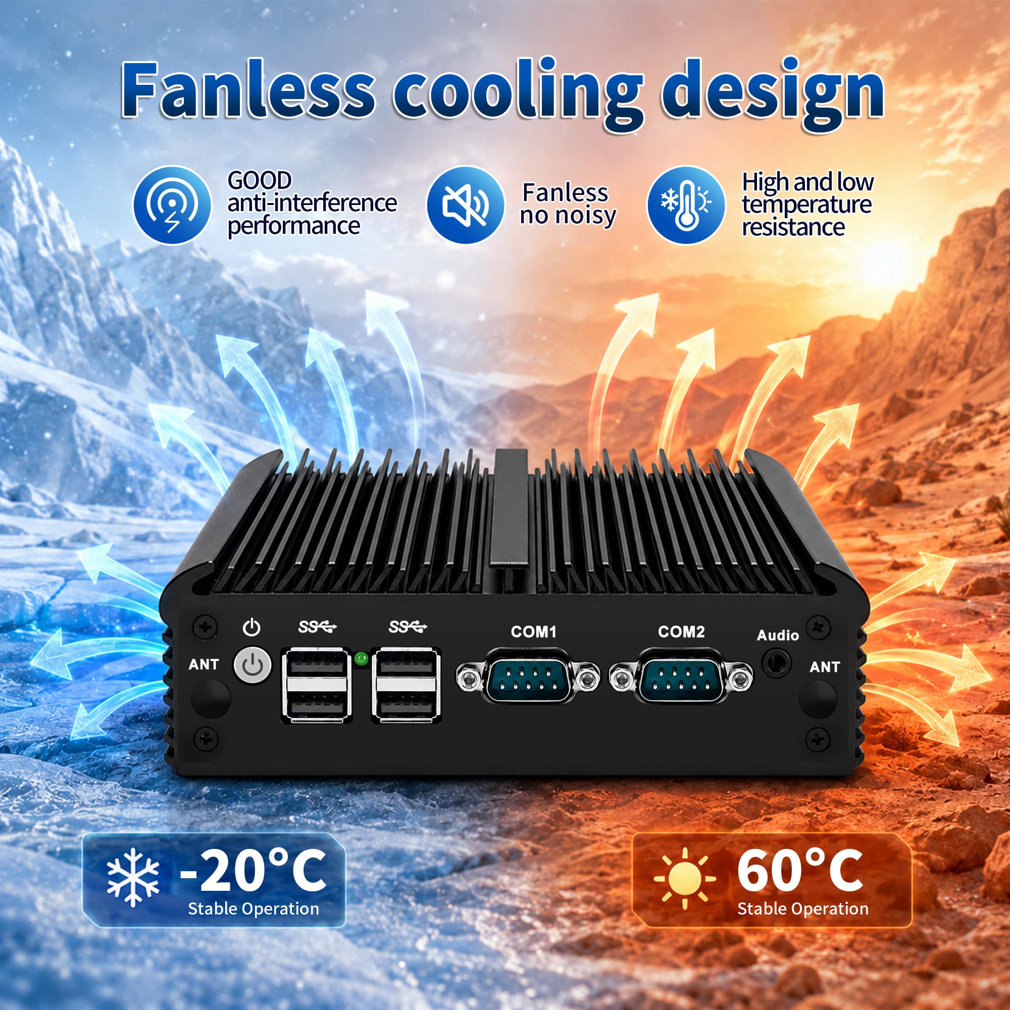 CWWK Mini PC Fanless Industrial N2840, 2X RS232/RS485 COM, 2 x Gigabit LAN, Micro Embedded Mini Computer Box, 8GB RAM 128GB mSATA SSD, Support SIM, mPCIe, SATA, HD, VGA, 6USB