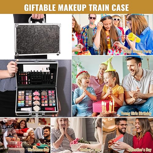 Miniatura 6 de Kit completo de maquillaje para adolescentes y mujeres, estuche de tren de belleza con juego de cosméticos de iniciación, caja de regalo para el día
