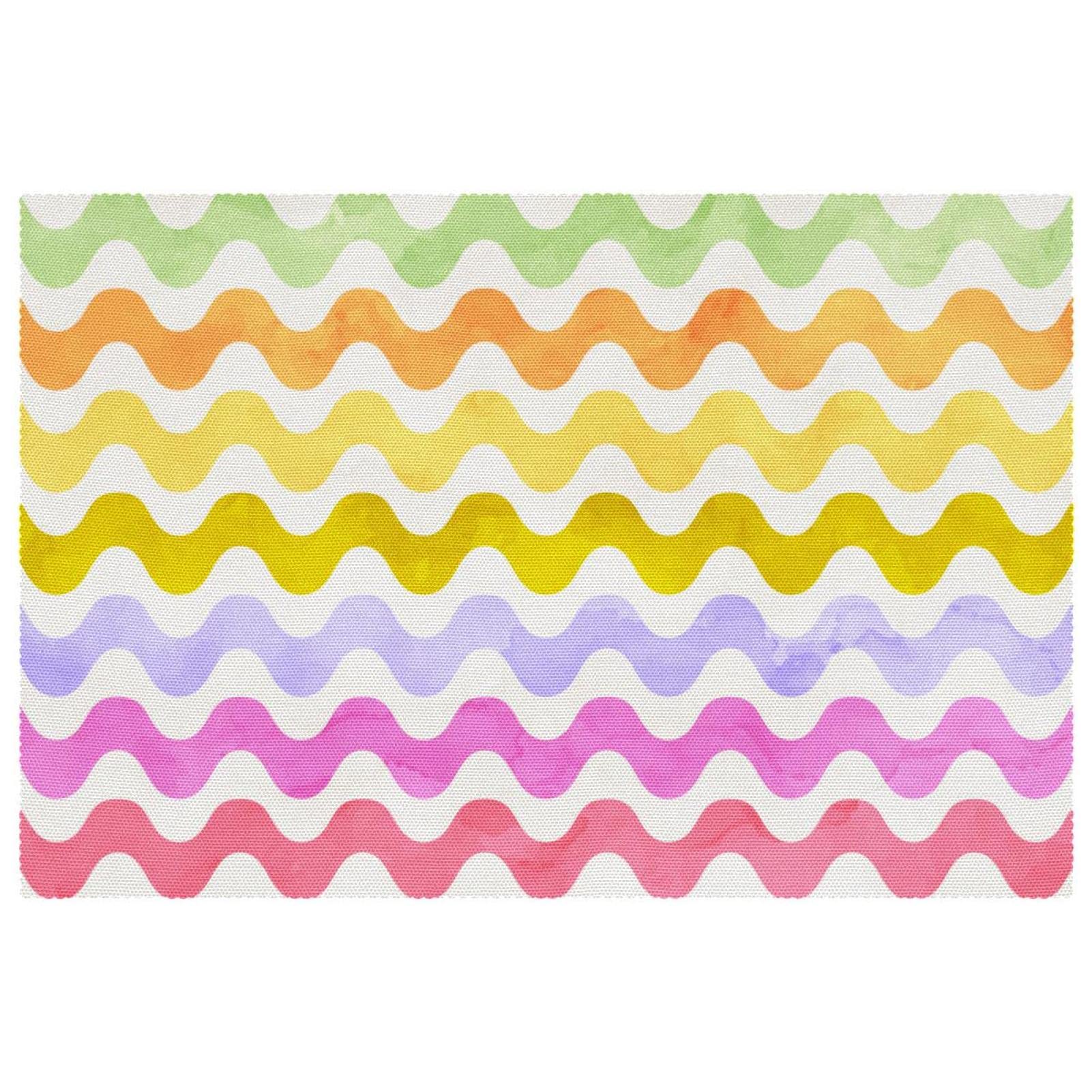 Sets de table à rayures colorées anti-taches pour protéger votre table des plats chauds