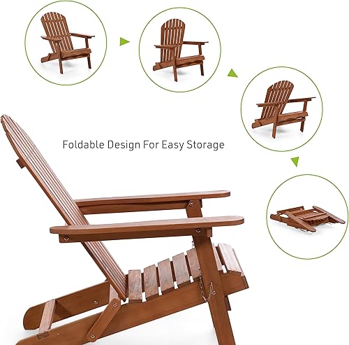 Miniatura 3 de HOMES Inside + Out Veery - Silla plegable Adirondack para interiores y exteriores con reposabrazos anchos, resistente a los rayos UV y al agua,