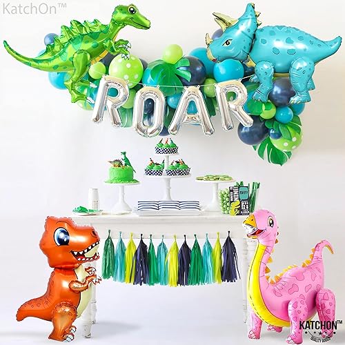 Miniatura 8 de KatchOn, Globos grandes de dinosaurio para fiesta de cumpleaños, paquete de 4, globos de dinosaurio para decoraciones de fiesta de dinosaurios,