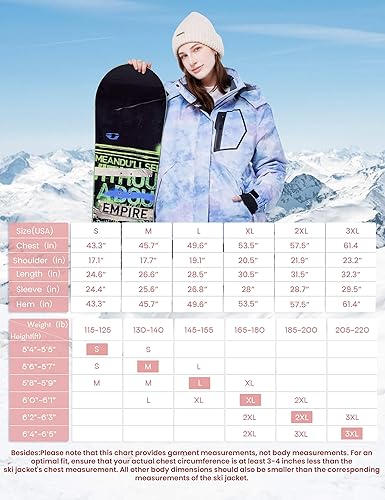 Miniatura 7 de WULFUL - Chaqueta impermeable de esquí y nieve para mujer, con capucha desmontable, abrigo de invierno a prueba de viento para la montaña