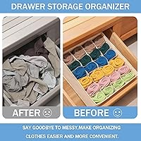 Vista 3 de Organizadores de Cajones Plegables con 24 Celdas, Organizadores Separadores de Ropa Interior, Organizadores de Almacenamiento de Tela para Lencería