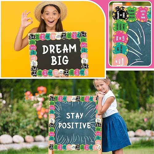 Miniatura 4 de Borde de confeti de 68.9 pies, borde de tablón de anuncios, mariposas, flores, abeja, espacio inspirador, lindo borde para tablones de anuncios,