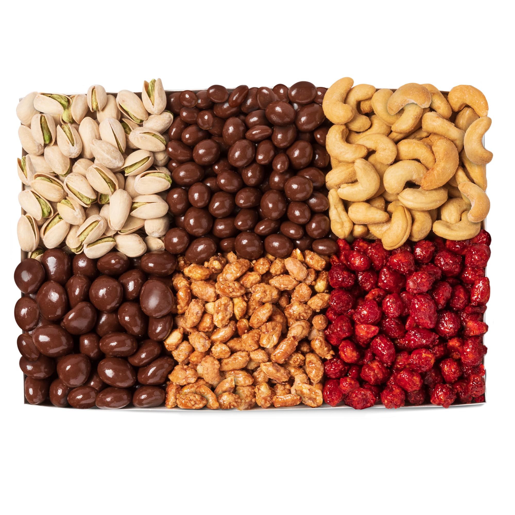 Nuts.com – Large Mixed Nuts Sampler for Winter, Valentine's Day and Festive Gifts — Healthy Snack Box w/ 2 Lbs of Natural Pistachios, Peanuts, Raisins, Roasted Cashews