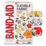 Band-Aid Brand Flexible Fabric Adhesive Bandages, Comfortable Flexible Protection & Wound Care for Minor Cuts & Scrapes, First Aid Bandage with a Wildflower Design, Assorted Sizes, 30 ct