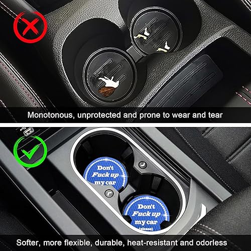 Miniatura 5 de 2 posavasos brillantes para automóvil, 2.75 pulgadas, antideslizante, para bebidas automáticas, con diamantes de imitación de cristal, para mujeres